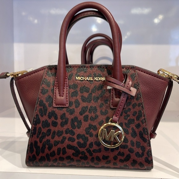 Michael Kors Avril Extra-Small Leather and Suede Satchel Crossbody Exotic Print - Picture 3 of 16
